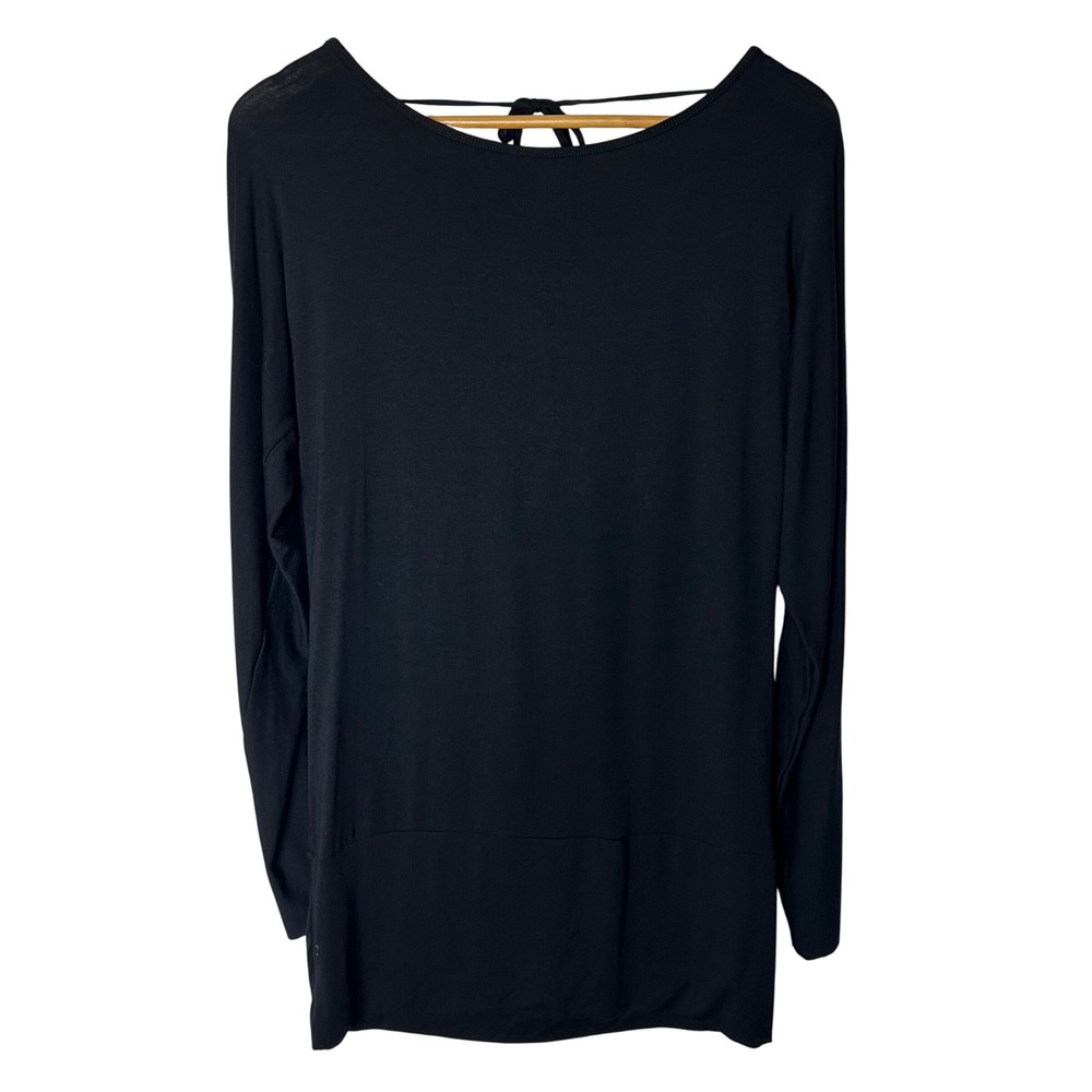 Rachel Pally Dress Size S Mini Black Backless Long Sleeve Modal Blend‎ Stretchy